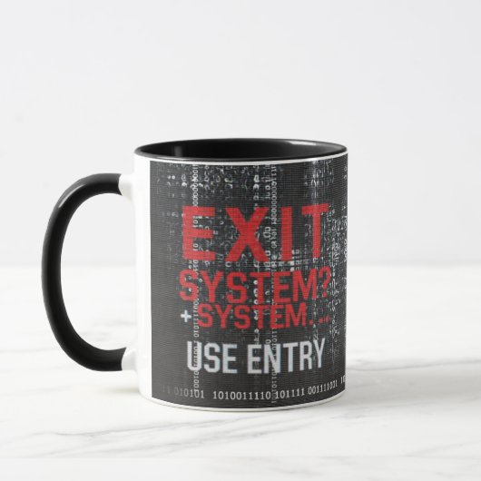 Cyberpunk binair code exit systeem coder mok (Links)
