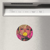 Cyberpunk Bitcoin Waifu Anime Magnet (Insitu (Vaatwasser))