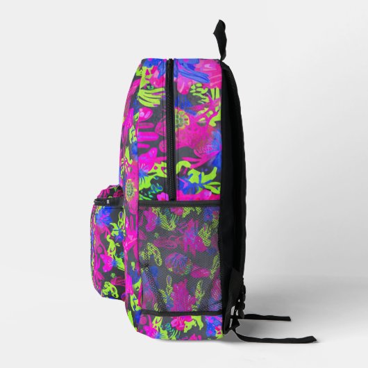 Cyberpunk Boho Neon Camouflage Bedrukte Rugzak (Rechts)