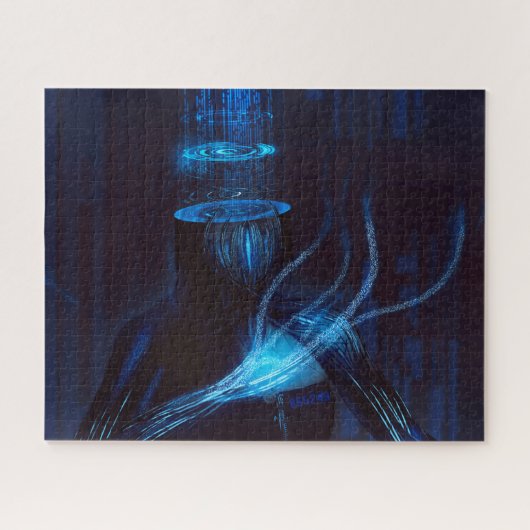 Cyberpunk Brain Data Breach Legpuzzel (Horizontaal)