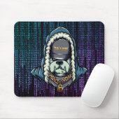 Cyberpunk Bulldog Neon Mouse Pad Muismat (Met muis)