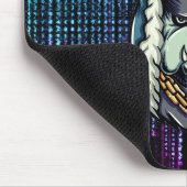 Cyberpunk Bulldog Neon Muismat (Hoek)