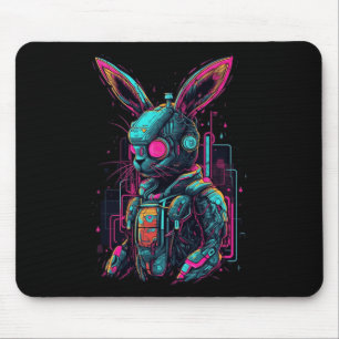 Cyberpunk Bunny Cyborg Konijn Cool Gamer Pasen Muismat