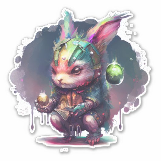 Cyberpunk Bunny Sticker (Voorkant)