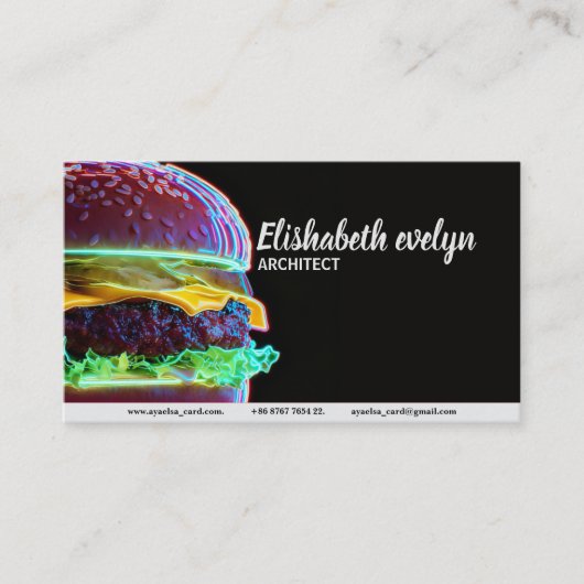 Cyberpunk Burger Glow f542 Visitekaartje (Voorkant)