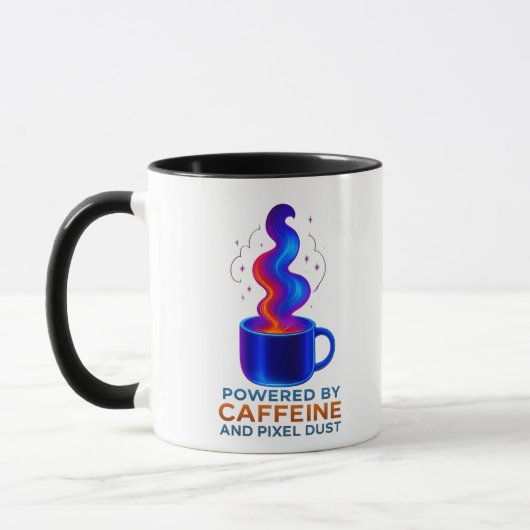 Cyberpunk "Caffeine & Pixel Dust" Coffee Mok (Links)
