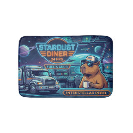 Cyberpunk Capybara Ruimtevrachtwagen Stardust Dine Badmat