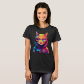 Cyberpunk Cat 6 T-shirt (Voorkant volledig)