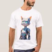 Cyberpunk Cat Girl T-shirt (Voorkant)