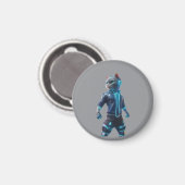 Cyberpunk Cat Keychain Magnet – Neon Tech Design (Voorkant / Achterkant)