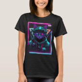 Cyberpunk Cat Kitty Punker Futuristic Cyber Punk T-shirt (Voorkant)