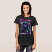 Cyberpunk Cat Kitty Punker Futuristic Cyber Punk T-shirt (Voorkant volledig)
