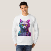 Cyberpunk Cat Warrior T-shirt (Voorkant volledig)