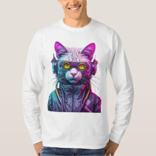 Cyberpunk Cat Warrior T-shirt