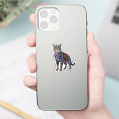 Cyberpunk Circuit Cat – Neon Tech Beast Sticker (Telefoon)
