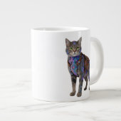 Cyberpunk Circuit Kat – Neon Tech Beest Grote Koffiekop (Voorkant rechts)