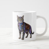 Cyberpunk Circuit Kat – Neon Tech Beest Grote Koffiekop (Rechts)