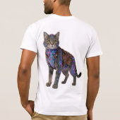 Cyberpunk Circuit Kat – Neon Tech Beest T-shirt (Achterkant)