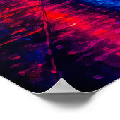 Cyberpunk City Night met neonlichten en paraplu Poster (Hoek)