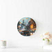 Cyberpunk City wolkenkrabber auto's Ronde Klok (Huis)