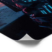 Cyberpunk Cityscape Poster Futuristisch Vrouw Hack (Hoek)