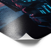 Cyberpunk Cityscape Poster Futuristisch Vrouw Hack (Hoek)
