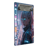 Cyberpunk Cityscape Poster Futuristisch Vrouw Hack Mini Klembord (Schuin)