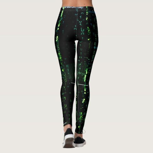 Cyberpunk-codematrix systeemfout leggings (Achterkant)