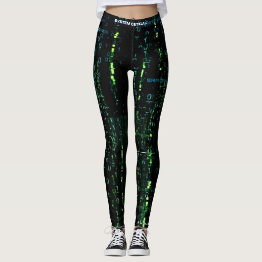 Cyberpunk-codematrix systeemfout leggings (Voorkant)