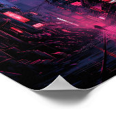 Cyberpunk Corpo Tower Tokyo Poster (Hoek)