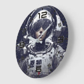 Cyberpunk Cosmic Navigator Wall Clock Grote Klok (Hoek)