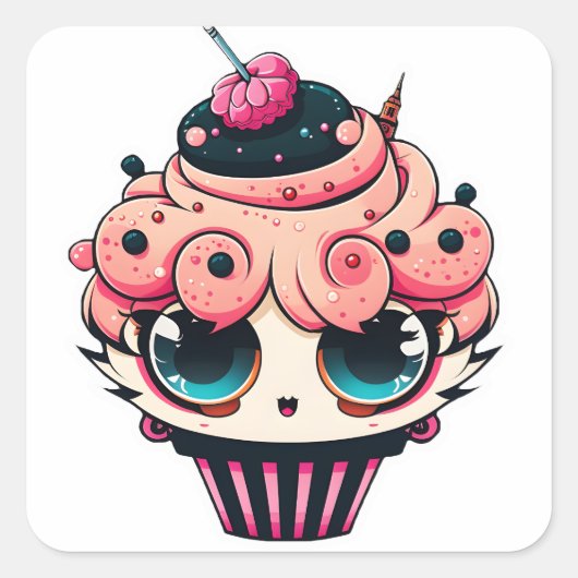 Cyberpunk Cupcakes Sticker (Voorkant)