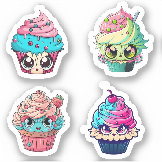 Cyberpunk Cupcakes Sticker Pack 2 (Voorkant)