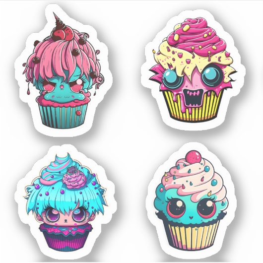 Cyberpunk Cupcakes Sticker Pack 3 (Voorkant)