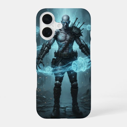 Cyberpunk Cyborg Kern iPhone 16 Hoesje (Achterkant)