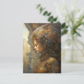 Cyberpunk Cyborg Woman Science Fiction Briefkaart (Staand voorkant)