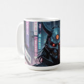 Cyberpunk Demon Samurai Koffiemok (Voorkant links)