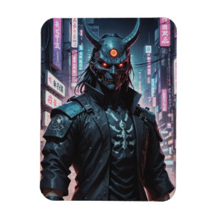 Cyberpunk Demon Samurai Magneet