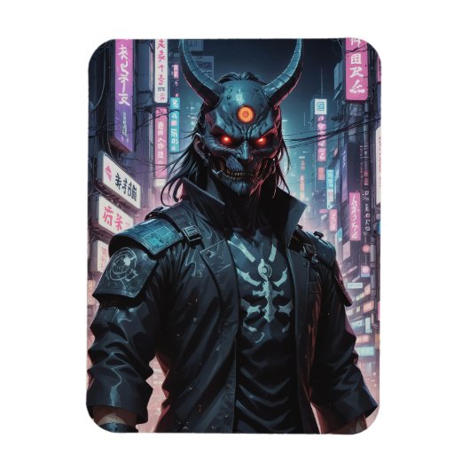 Cyberpunk Demon Samurai Magneet (Verticaal)