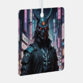 Cyberpunk Demon Samurai Metalen Ornament (Voorkant Rechts)
