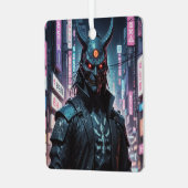 Cyberpunk Demon Samurai Metalen Ornament (Voorkant links)