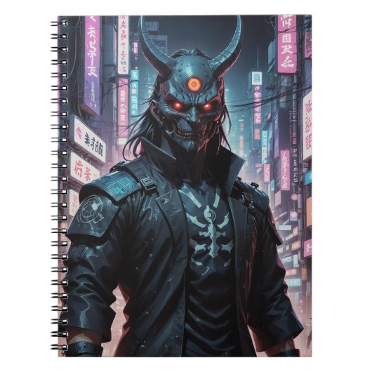 Cyberpunk Demon Samurai Notitieboek (Voorkant)