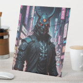 Cyberpunk Demon Samurai Reclamebord Met Voetstuk (Insitu)