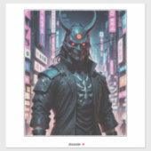 Cyberpunk Demon Samurai Sticker (Vel)