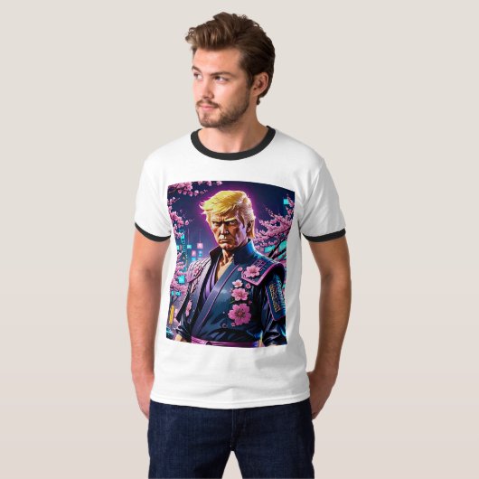 Cyberpunk Donald Trump Samurai T-shirt (Voorkant volledig)