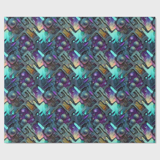 Cyberpunk Dreamscape Wrapping Papier (Vlak)