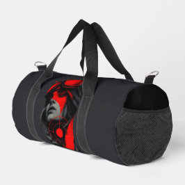 Cyberpunk Dystopian Girl Red Target Duffel Bag Plunjezak