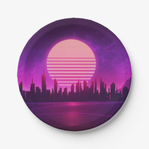 cyberpunk eletronisch synthwave scifi roze zwart papieren bordje