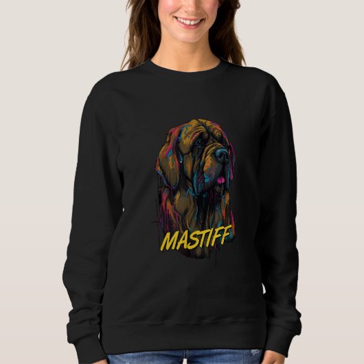 Cyberpunk English Mastiff Futuristic English Masti Trui (Voorkant)