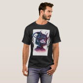 Cyberpunk esthetisch Samurai demonenmasker Japanse T-shirt (Voorkant volledig)
